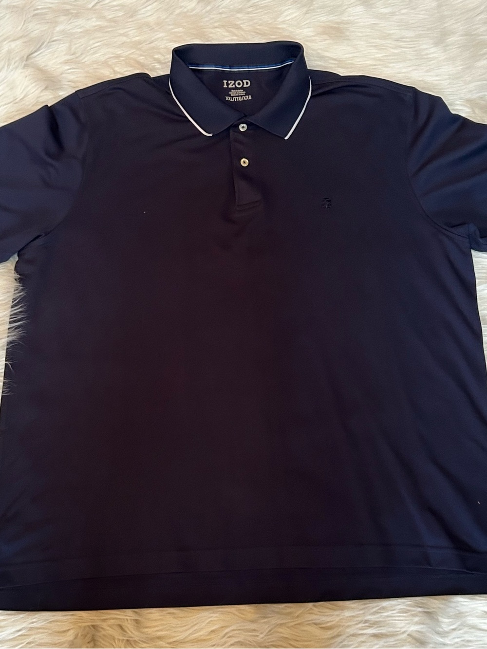 Izod Navy Polo with Contrast Collar Piping
